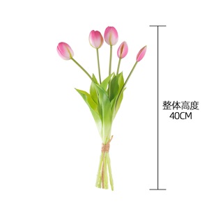 CallaFloral Fleurs artificielles en forme de tulipe en PVC souple, blanc, rose, rouge, jaune, orange, décoration de mariage et de maison, lot de 12 pièces - Product Image 4