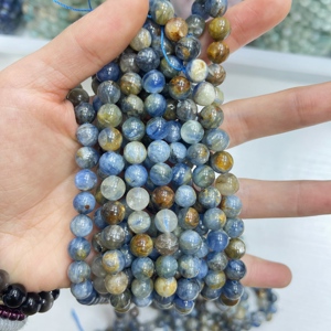 Pierre précieuse naturelle <span class=keywords><strong>de</strong></span> haute qualité 8mm jaune oeil <span class=keywords><strong>de</strong></span> tigre kyanite <span class=keywords><strong>malachite</strong></span> mélange perles rondes en vrac pierre pour bricolage faisant des bijoux - Product Image 1