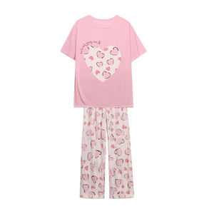 Set di Abbigliamento da Casa per Donna Modello 25135 Marca Suzhen, Traspirante e Comodo, Maglia a Maniche Corte e Pantaloni con Stampa, Taglie fino a 3XL - Product Image 1