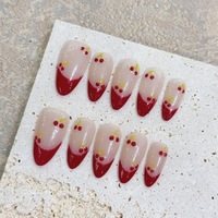 TSZS Meilleures ventes Faux ongles en acrylique faits main, réutilisables, à presser, motifs fleurs 3D mignonnes style INS, formes amande et cercueil, pour la vente en gros aux salons