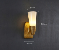 Lámpara de pared con espejo, candelabro de metal, lámpara LED para biblioteca, cuerpo de latón hecho a mano con lámina de oro para darle un aspecto envejecido, para sala de estar, ático moderno