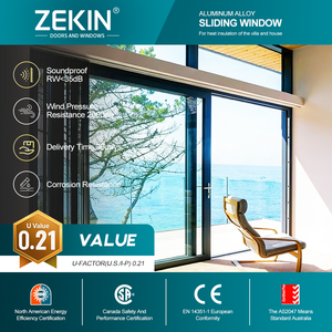 Puerta Corredera de Aluminio con Rotura de Puente Térmico, Resistente al Viento, de Grado Profesional, con Vidrio Templado Low-E, AS2047 NOA - Product Image 1