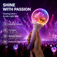 Varita de Acrílico con Purpurina Fluida Recargable por USB, Control Inalámbrico 2.4G, para Fanmeetings y Festivales de J-Pop, Logotipo Personalizado al por Mayor