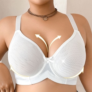 Soutien-gorge grande taille pour femmes, lingerie fine et respirante en maille, à couvrance totale, qui réduit visuellement la taille des poitrines généreuses, offre - Product Image 3