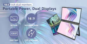 18.5 "FHD 1080P Kép Triple Xách Tay Màn Hình USB-C HD HDR Hiển Thị Có Thể Gập Lại Máy Tính Xách Tay PC Chơi Game Đôi Màn Hình Màn Hình - Product Image 2
