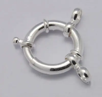 Pandahall 15mm Prata 925 Sterling Silver Primavera Anéis Fechos