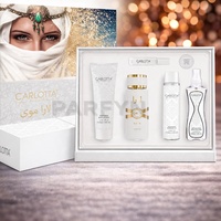 Coffret Cadeau Lait Corporel Style Moderne pour Femme, Eau de Toilette Naturelle, Gel Douche, Parfum Floral Ambré Original du Moyen-Orient
