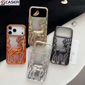 Модный роскошный стиль 3D Рисунок оленя дизайн алмазные украшения с блестками градиентный эффект телефонная система для Iphone 17promax 16 15 14 - Product Image 2
