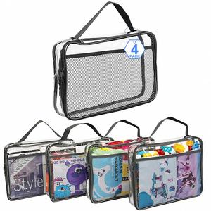 Sac de rangement pour jouets transparent à fermeture éclair en PVC multifonctionnel, ensemble de sacs de rangement imperméables pour blocs pour enfants - Product Image 2