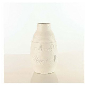Wholesale Antique Style Pattern Decorative Bottle <b>White</b> Textured Glass Jar with Wooden Lid - Product Image 5