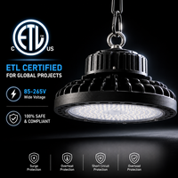 Projecteur LED UFO pour Grandes Hautesurs 100W 150W 200W Étanche IP65 120LM/W Certifié ETL pour Éclairage Industriel Entrepôt Usine Stade