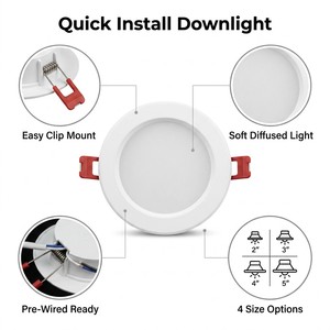 Luz <span class=keywords><strong>LED</strong></span> Empotrable Ultrafina de Aluminio de 75mm para Techo de Sala de Estar, Temperatura de Color 3000K/4000K/6000K, CRI 80-89 - Product Image 1