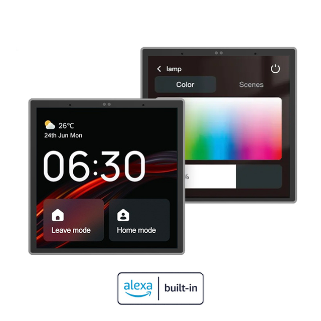 Tuya Smart Home System 4-inch Central Touch Screen Zigbee Gateway Multifunctional Panel with Built-in Alexa Voice Control