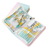 Ensemble de manucure WELLFLYER MS-1091-2 avec logo personnalisé, coupe-ongles en acier inoxydable de 30 pièces, ensemble de pédicure avec étui en cuir