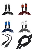 Kabel Pengisi Daya Cepat 5A 60W PD USB ke Type-C/Micro/IOS 1 Meter/3.3 Kaki Hitam/Perak/Biru/Merah, Terlaris