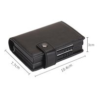 Dompet Kotak Ganda Kapasitas Besar Dompet Pemblokir RFID Dompet Wadah Banyak Kartu Dompet Sisi Dorong Otomatis Muncul Dompet Kartu & Pemegang