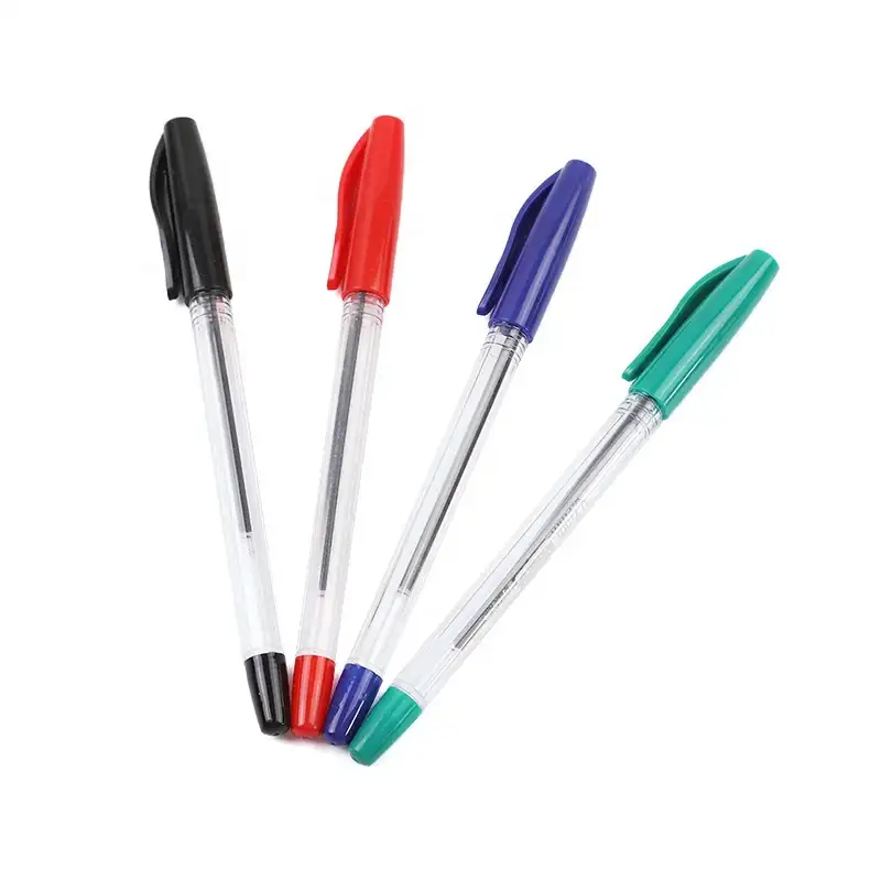 School Suppliers Stick Ball Pen Cheap School Pen Promotional Plastic Ballpoint Pen