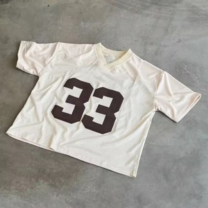 T-shirt en jersey rétro Y2K pour homme, tissé, uni, séchage rapide, respirant, maille, coupe régulière, unisexe, imprimé numérique, streetwear, sport, football - Product Image 2