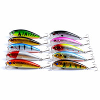 Umpan Pancing 10 Warna Umpan Minnow Mengambang Umpan Keras Buatan Mirip Asli Umpan ABS Lintas Batas untuk Ikan Bass Mulut Besar Realistis