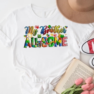 Mon frère est génial - Autisme - Impression par transfert DTF - Autocollant thermocollant - Sublimation - Sacs de vêtements - Vêtements - Prêt à presser - Product Image 4