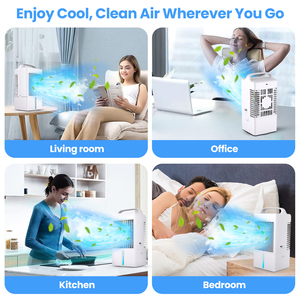 Ventilateur rafraîchisseur d'air portable pour usage personnel, rafraîchisseur d'air pour chambre à coucher, bureau à domicile, 7 lumières LED, alimentation USB, ventilateur de climatisation à <span class=keywords><strong>eau</strong></span> - Product Image 5
