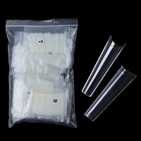Faux-ongles Extra longs, 504 pièces/sac XXXL, embouts en forme de cercueil transparents, sans courbe C, couverture partielle