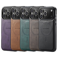 Coque de téléphone pour iPhone 18 Pro Max, chargement sans fil magnétique, effet givré, simili cuir, compatible avec iPhone 17 Air, 16 Plus, 15 Pro, 14, 13, 12