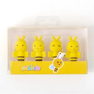 the USA market Popular selling Back to school gifts stationery Children's cartoon bee shaped erasers ,Safty eraser pencil rubber