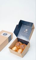 Boîte d'emballage pour desserts cuits à emporter, pour boulangerie, café, pâtisserie, boîte cadeau pour beignets, impression personnalisée, boîtes pour pâtisserie