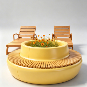 All Weather Plaza Lounge Lightweight Public <b>Stools</b> for Overpass Underpass Rest Area - Product Image 6