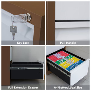 Armoire à dossiers verticale moderne à 4 niveaux en acier laminé à froid pour la maison, le bureau, l'école, l'entrepôt, l'hôtel, la banque - Product Image 5