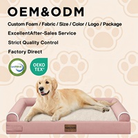 Orthopädisches Hundebett für Mittelgroße und Große Hunde, Eierkarton-Schaumstoff, Polster-Sofa, Wasserdichter TPU-Bezug, Rutschfest, Waschbar, Abnehmbarer Bezug