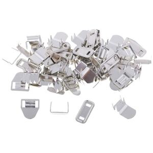 100세트 JieLi JL-510 황동 니켈 프리 실버 후크 및 클라스프 16x10mm 바지/스커트 비봉제 패션 의류 DIY - Product Image 1