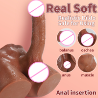 Muñeco Sexual Masculino con Dildo de Silicona Impermeable de 7.08 Pulgadas, Color Natural, para Uso Adulto - Masturbador Unisex para Parejas