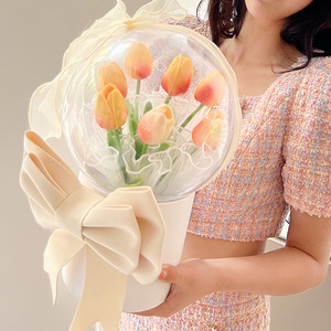 AYOYO festa della mamma regali stile <span class=keywords><strong>speciale</strong></span> tulipano acrilico Bobo palla rotonda fiore artificiale - Product Image 3