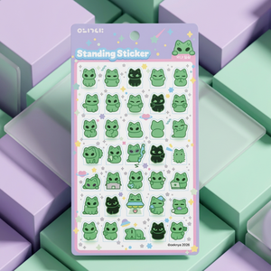 [Woeknya] 3D PVC Standing Pose <b>Stickers</b> Daily Life Cute Alien Cat Korean Character Kids Stationery Kawaii Diary Decoration - Product Image 3