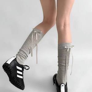 Calze lunghe stile balletto <span class=keywords><strong>con</strong></span> fiocchi JK, <span class=keywords><strong>collant</strong></span> a tinta unita, calze a gamba corta in poliestere-cotone ecologico, <span class=keywords><strong>cuciture</strong></span> senza <span class=keywords><strong>cuciture</strong></span>, da donna - Product Image 1