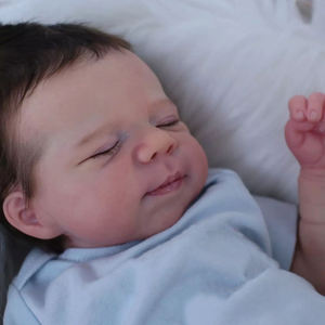 Muñeca <span class=keywords><strong>Reborn</strong></span> de Silicona Suave de 49 cm, Cuerpo de Tela, Realista al Tacto, <span class=keywords><strong>con</strong></span> Cabello, para Niñas, Juguetes para Niños - Product Image 2