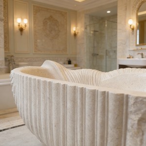 <span class=keywords><strong>Baignoire</strong></span> autoportante en marbre au design coquillage, forme conque, pour salle de bain, décoration d'hôtel moderne, fournie directement par l'usine - Product Image 6