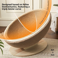 Lit-griffoir pour chat en forme de coquille d'œuf, nid pour chat en sisal intégré, bol à griffer durable pour chats d'intérieur, pour le repos et l'entretien des griffes