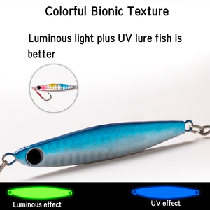 XUHANG JF51 14g Jig Metálico Luminoso UV: Jig de Orilla Vibrante de Largo Alcance para Pescar Pargo y Lubina - Product Image 1