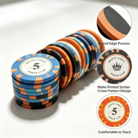 Jiacrysta – Lot de jetons de poker personnalisés en composite d'argile, vierges, en argile lourde, avec logo personnalisé pour les tournois de casino et les jeux de cartes à domicile
