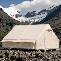 Tente gonflable haut de gamme améliorée de 12 m² en Oxford 300D, imperméable 3000 mm, 4 saisons, double porte, lanterneau, pour glamping familial et camping