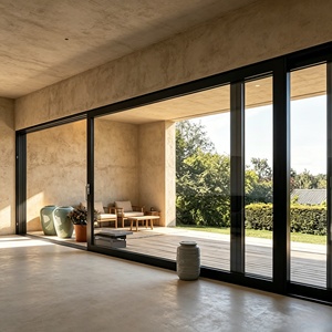 ประตูบานเลื่อนกระจกอลูมิเนียมกันพายุเฮอริเคน กระจกนิรภัยสองชั้น สำหรับงานหนัก ใช้ภายนอกอาคาร - Product Image 4