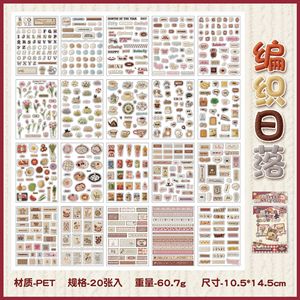 Paquete de 20 pegatinas de bordado simulado, con escenas creativas retro diarias en el diseño del <span class=keywords><strong>libro</strong></span> - Product Image 6