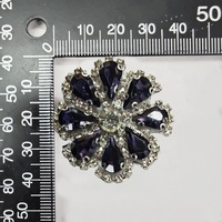 Applique autocollante lavable en strass multicolores faits à la main, motif fleur en verre, pour robe de mariée, costume, bricolage