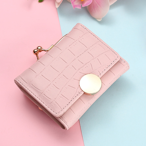 Monedero corto y bonito de cuero sintético para mujer, tarjetero con múltiples ranuras para tarjetas, nueva moda, billetera corta sencilla con diseño de piedras - Product Image 4