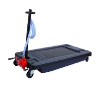 Bac de vidange d'huile portable 65L à profil bas avec pompe manuelle et tuyau pour camion et voiture