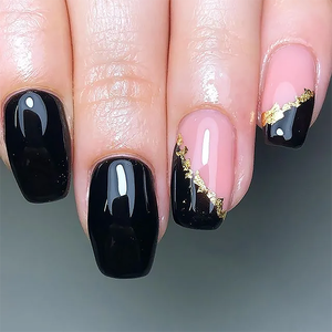 <span class=keywords><strong>Uñas</strong></span> postizas cuadradas con estampado de arcoíris, <span class=keywords><strong>Uñas</strong></span> postizas con cobertura completa, diseño mediano - Product Image 3