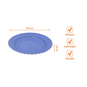 Assiette à dîner réutilisable en plastique PP écologique moderne, bord festonné, motif tournesol, matériau vierge durable de qualité alimentaire, sans BPA - Product Image 1